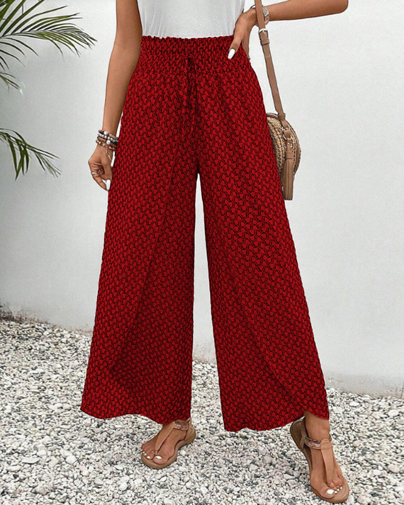 Weite, geometrisch gemusterte Steylla Hose