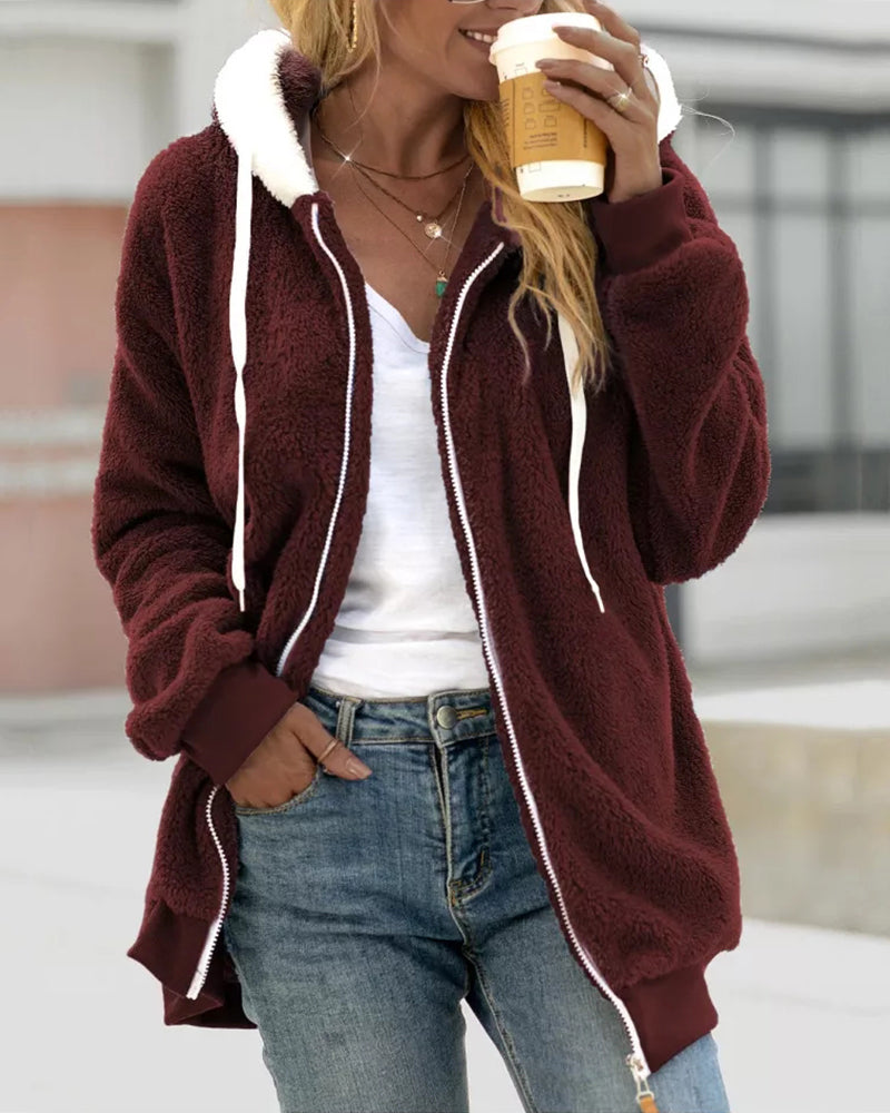 ModeGeist | Damen Fleece Hoodie Mit Reißverschluss