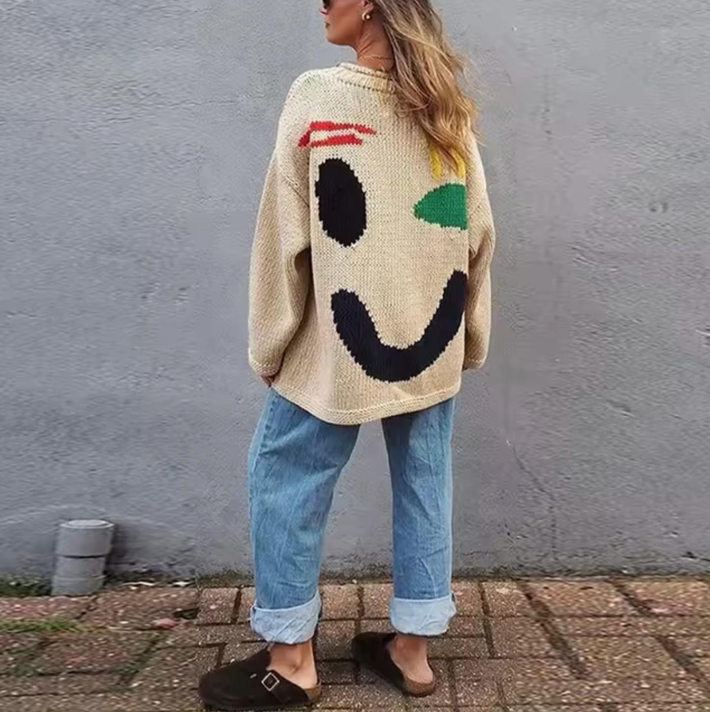 ModeGeist | übergroßer Baumwollstrickpullover