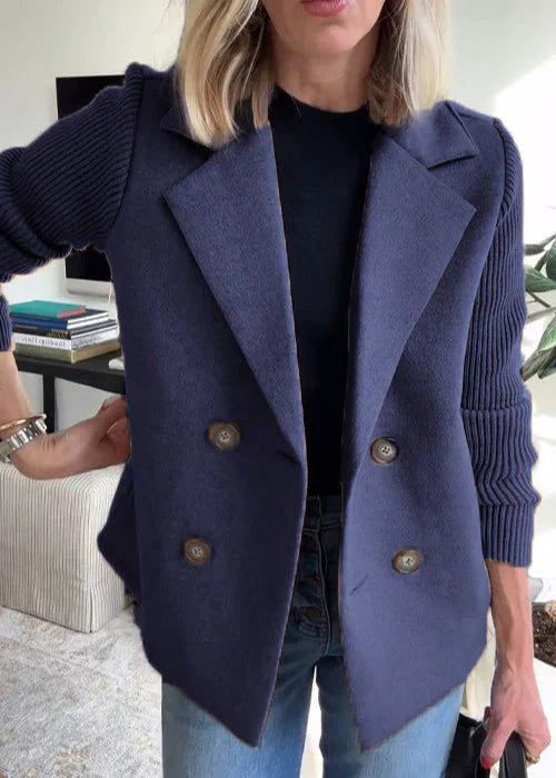 MODEGEIST Damen Mantel Tailliert Klassisch Strukturiert Winter