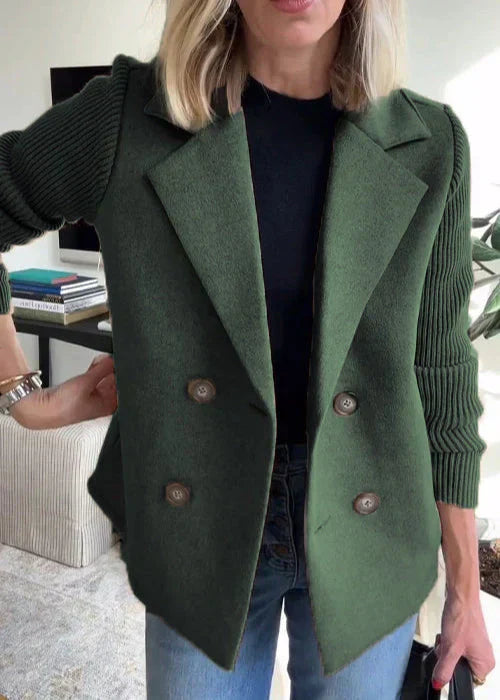 MODEGEIST Damen Mantel Tailliert Klassisch Strukturiert Winter