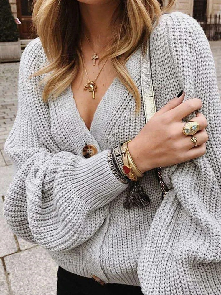 ModeGeist | Strickjacke mit Puffärmeln
