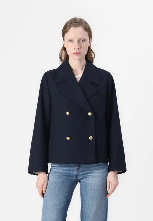ModeGeist | Klassischer Damen Peacoat mit Langen Ärmeln