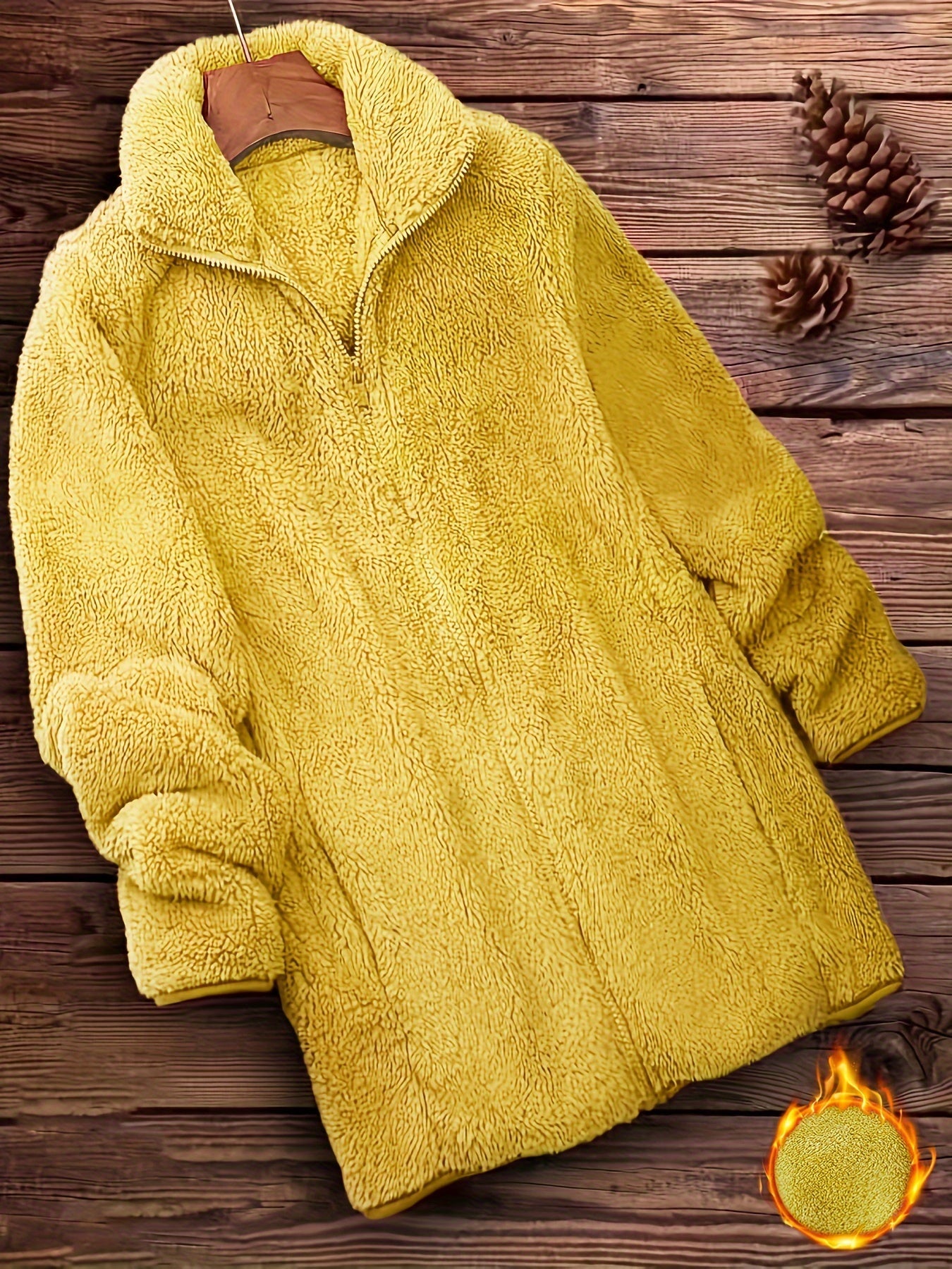 ModeGeist | Plüschjacke Polyester Weich und Warm