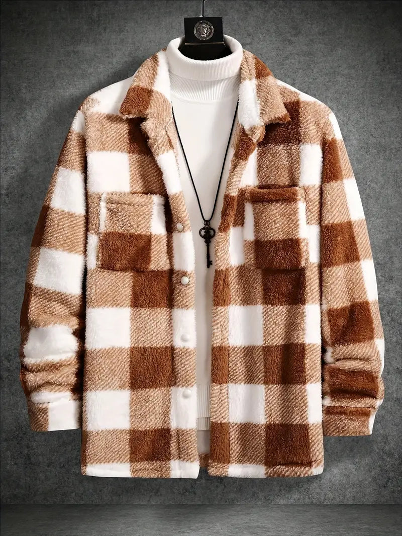 Fleecejacke von Keyriah: Langarm, kariert