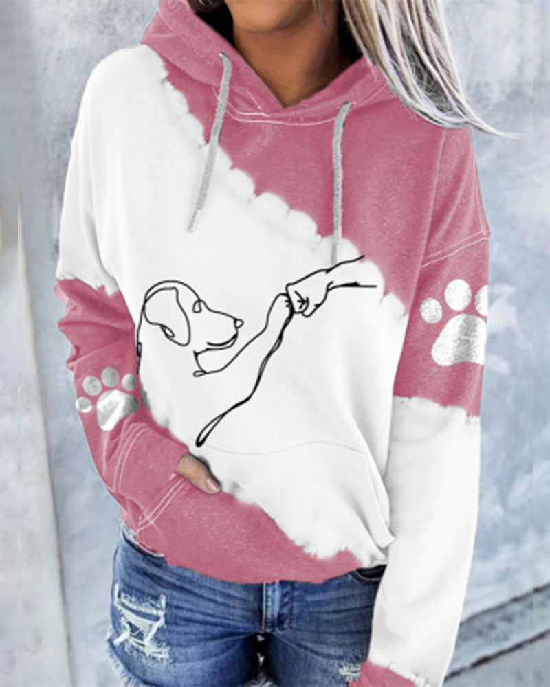 Fudus Langarm-Kapuzenpullover mit Farbblock-Design