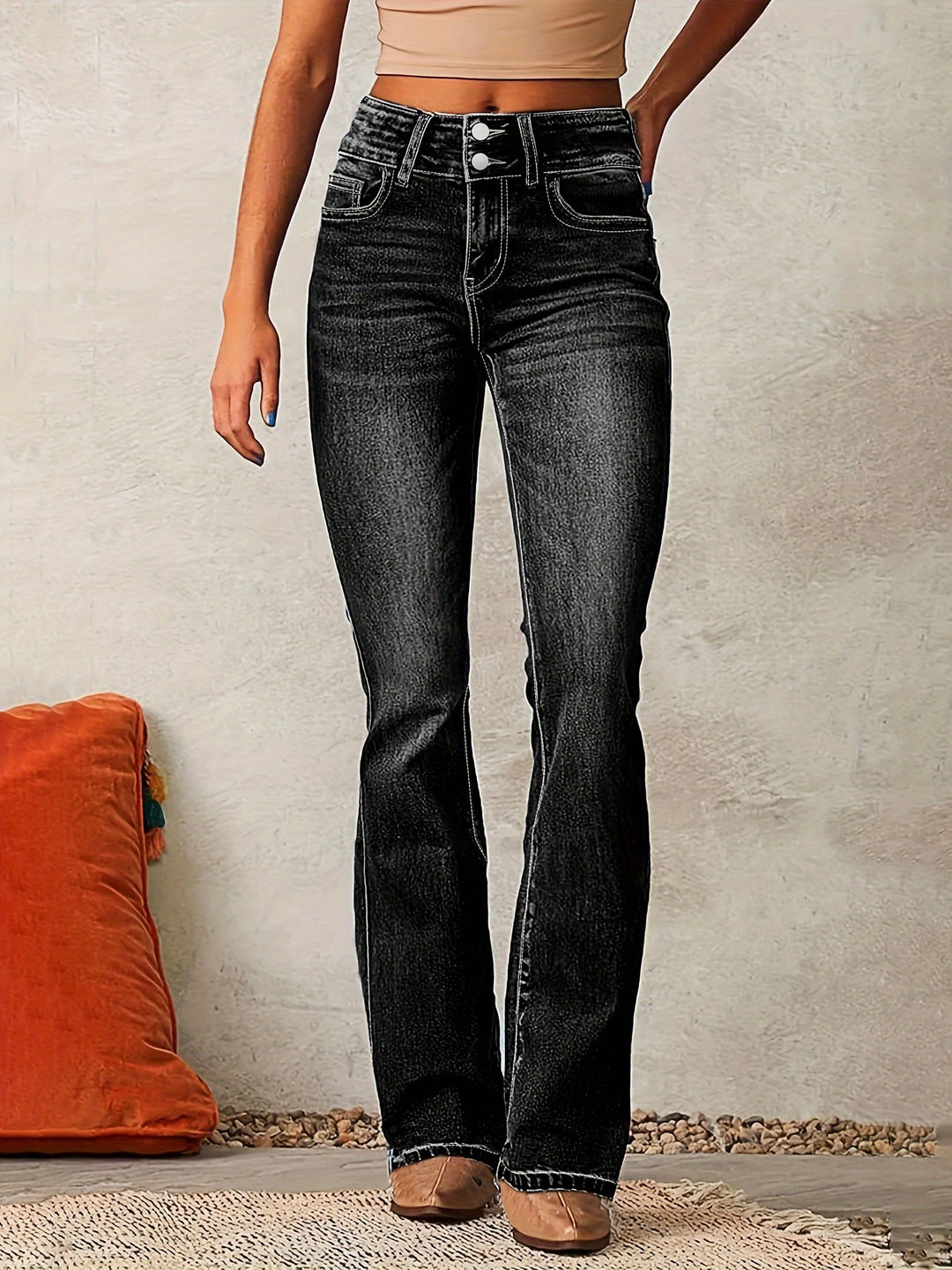 Melanie High-Waisted Schlagjeans