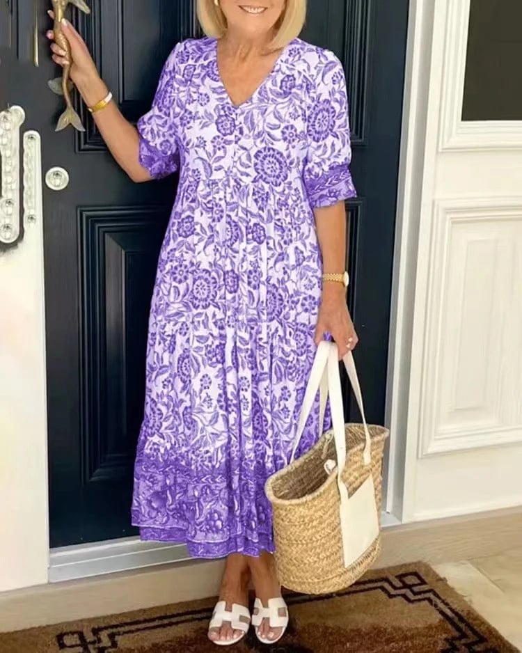 Midi-Kleid ZEYNEP mit lockerem Blumenmuster