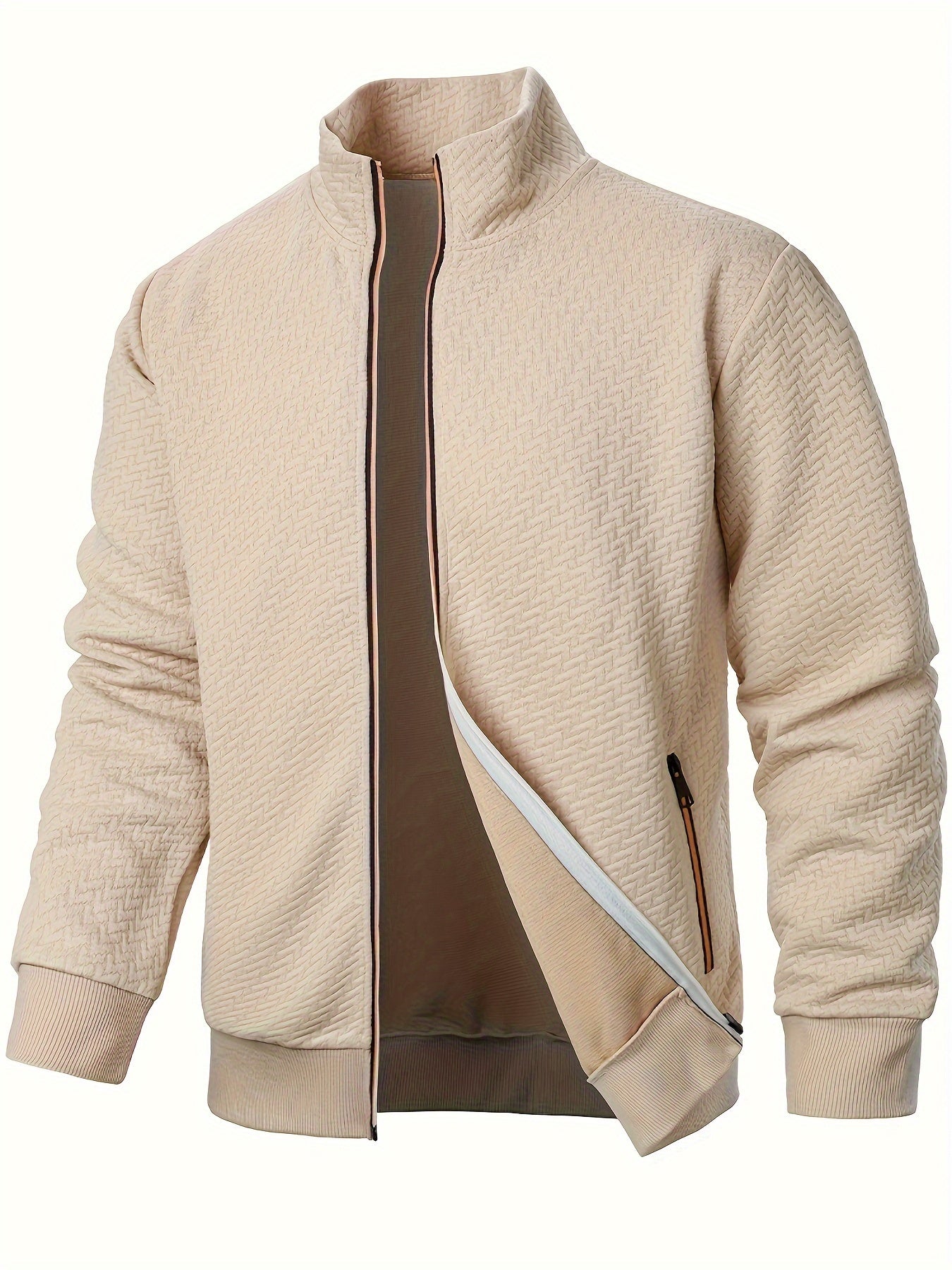 ModeGeist | Leichtgewicht Jacke mit Strukturmuster Polyester Komfort und Stil
