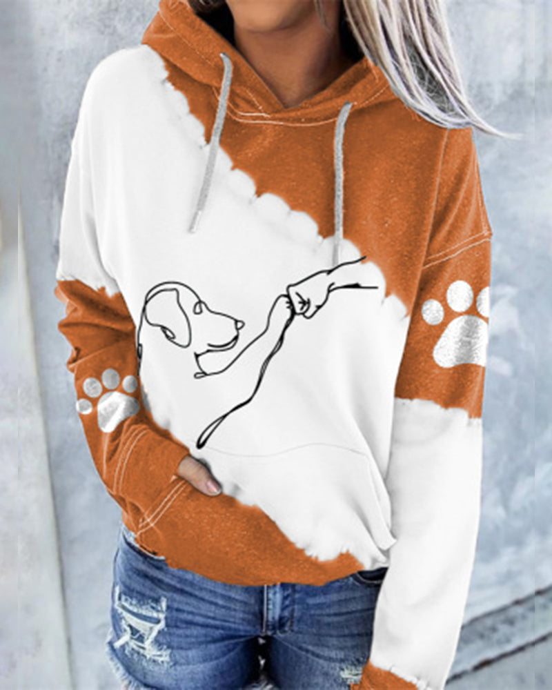 Fudus Langarm-Kapuzenpullover mit Farbblock-Design