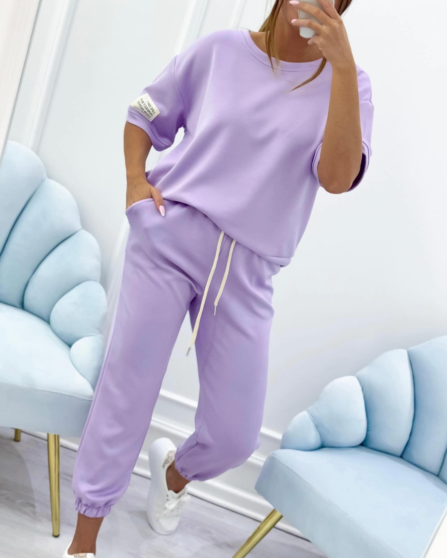 MODEGEIST Damen Kurze Ärmel Set Entspannte Passform Vielseitiges Design