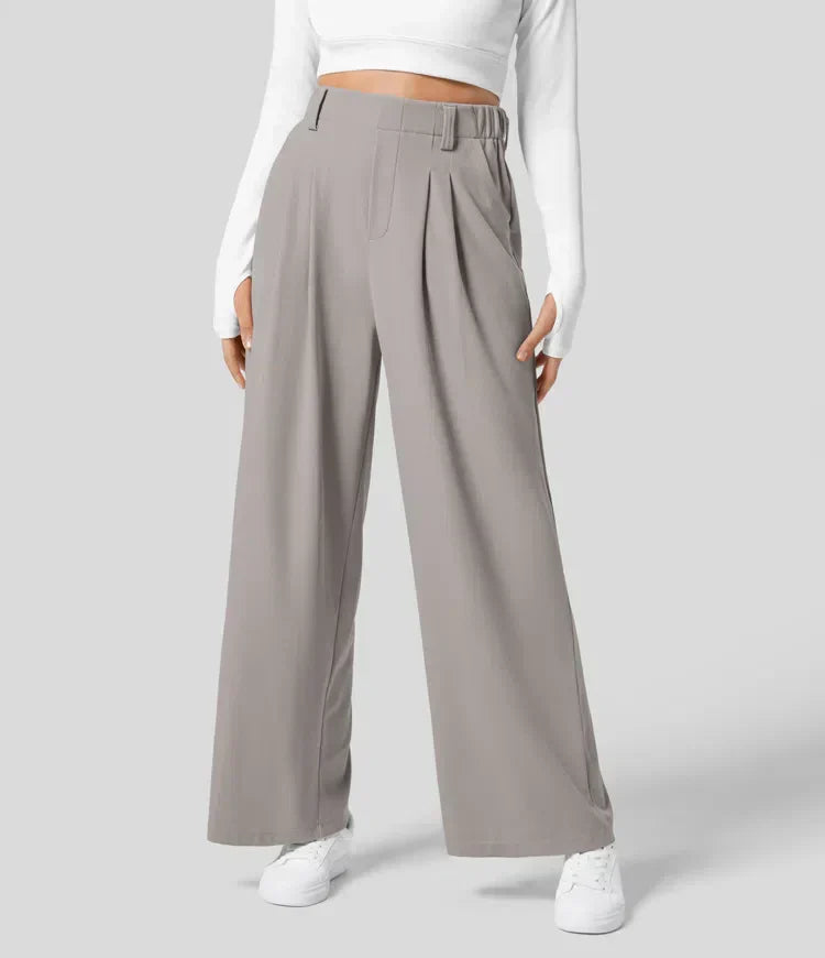 Damen-Waffelhose mit weitem Bein, Modell Lena