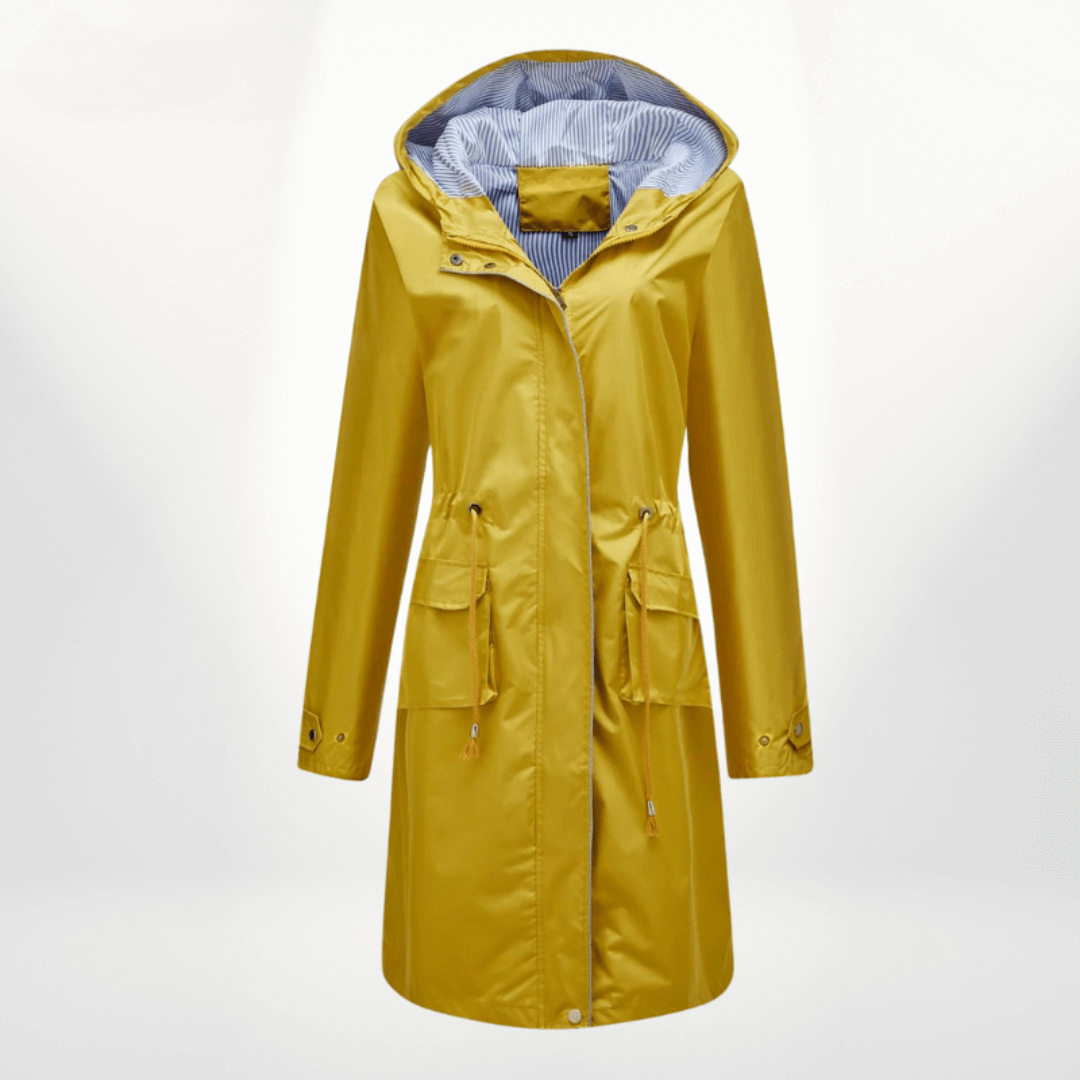 ModeGeist | Damen wasserdichter Über-Knie-Trenchcoat
