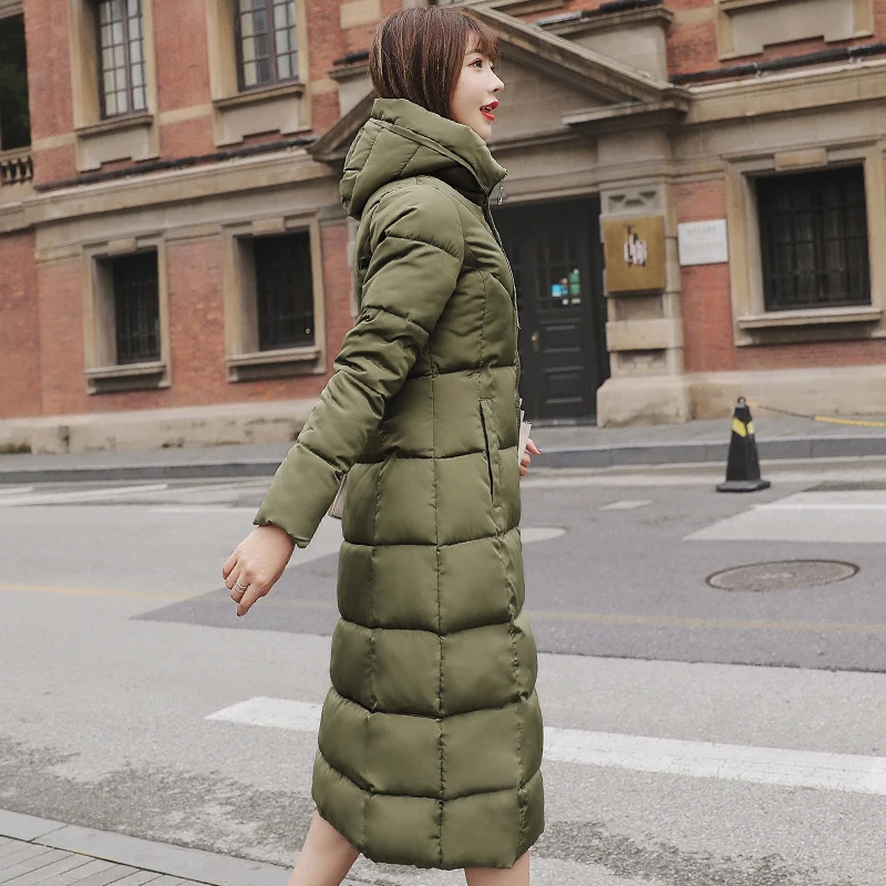 ModeGeist | Winterjacke - luxuriöse lange Damenjacke mit Kapuze