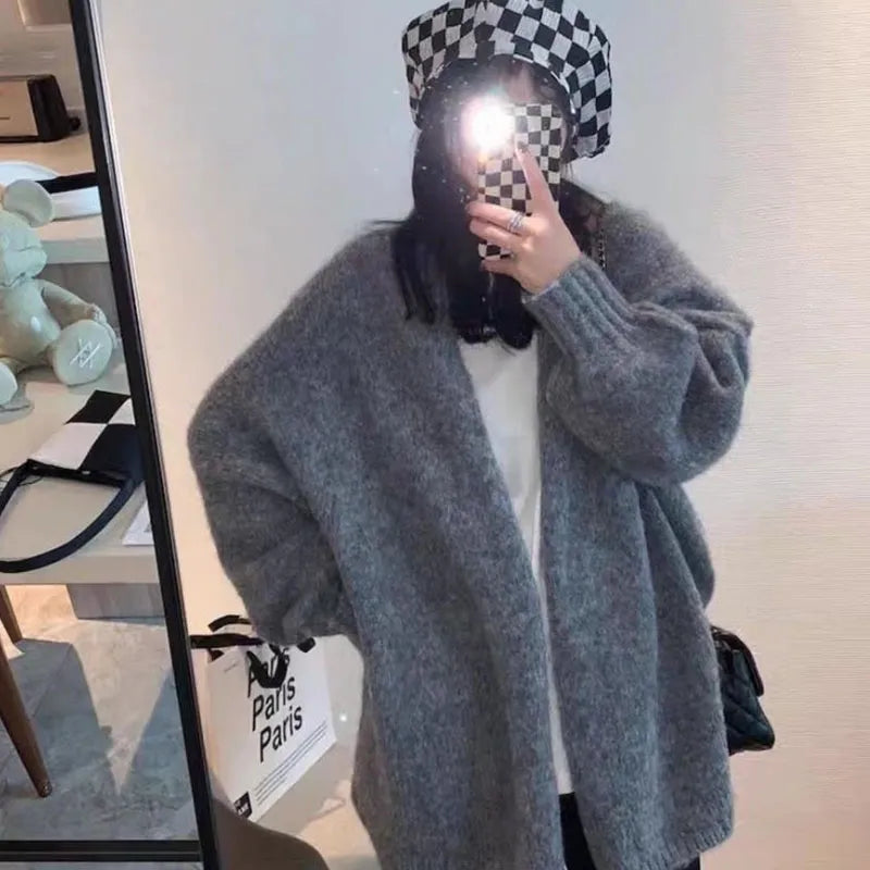 ModeGeist | oversized Strickjacke mit Knopfverschluss
