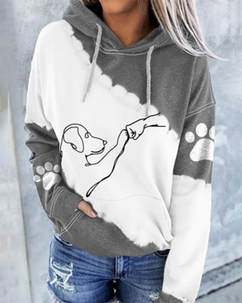 Fudus Langarm-Kapuzenpullover mit Farbblock-Design