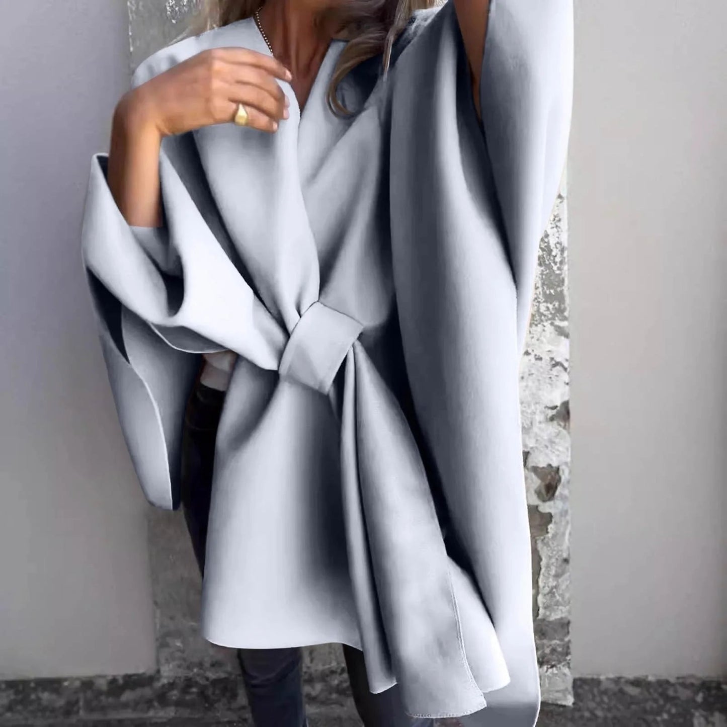 ModeGeist | Strick-Longcardigan mit Fledermausärmeln
