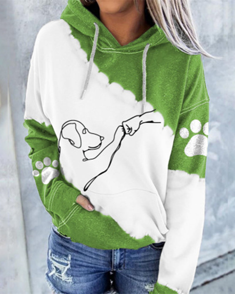 Fudus Langarm-Kapuzenpullover mit Farbblock-Design