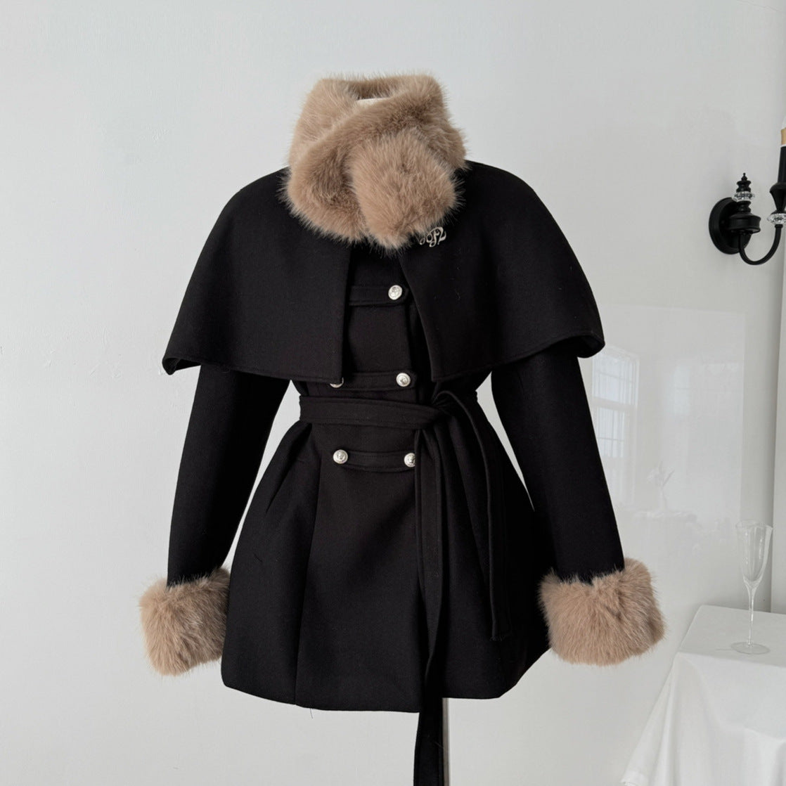 ModeGeist | Lang mit Abnehmbarem Kragen für Frauen Ideal für Den Winter