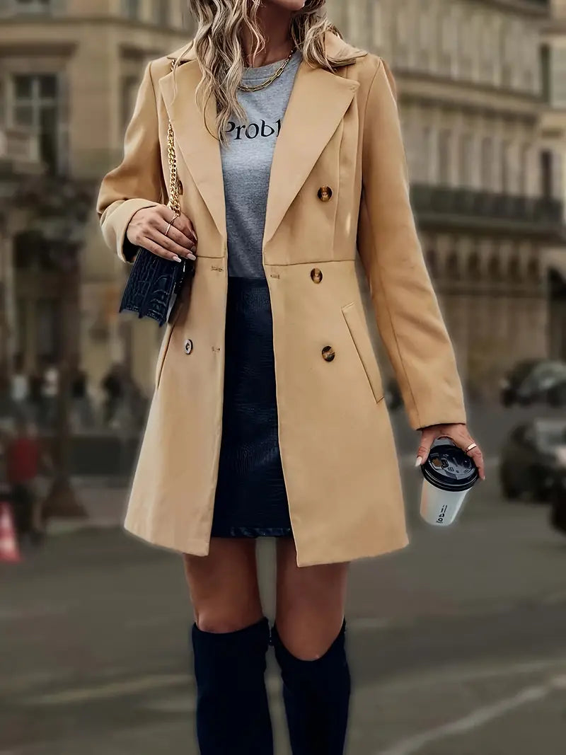 ModeGeist | Zweireihiger Ubermantel für Damen