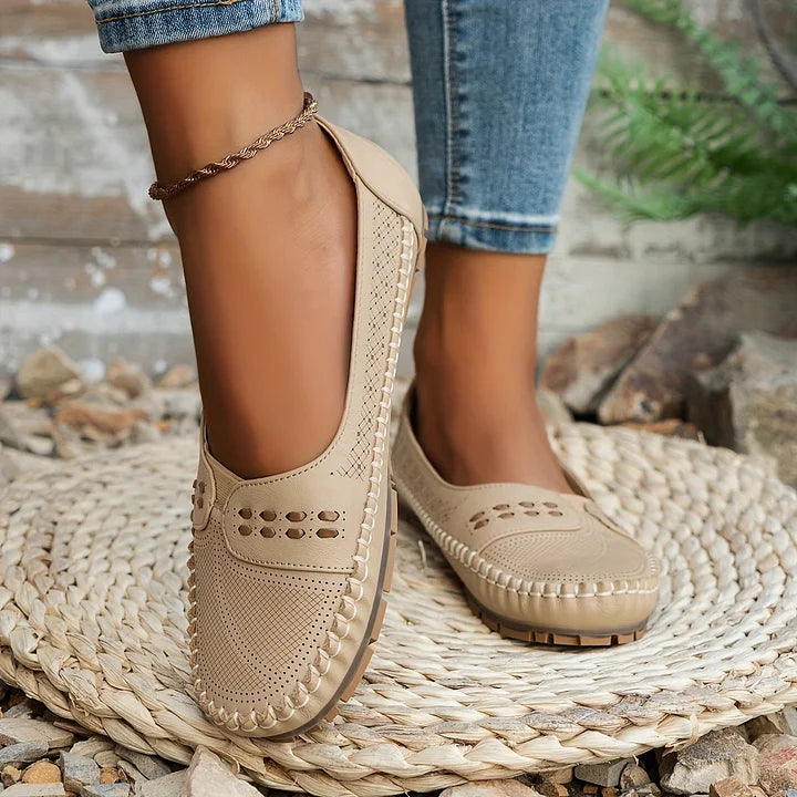 MODEGEIST Damen Ballerinas Stützfunktion Bequem Rutschfest Alltag