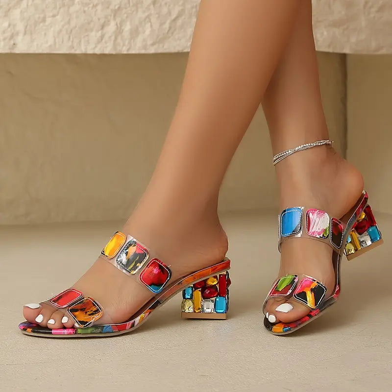 MODEGEIST Damen Sandalen flach breite Riemen verstellbar
