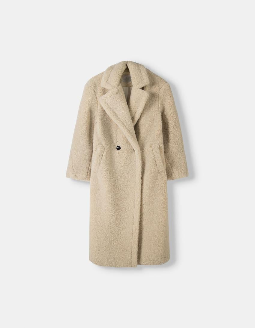 ModeGeist | Langer Plüschmantel mit Warmer Fütterung für Frauen