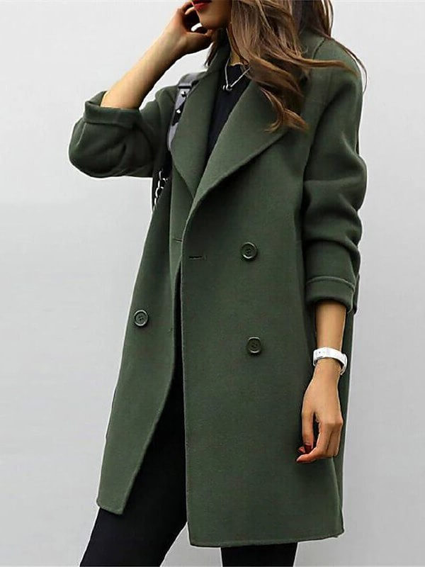 ModeGeist | Damen Eleganter Wolle Wintermantel