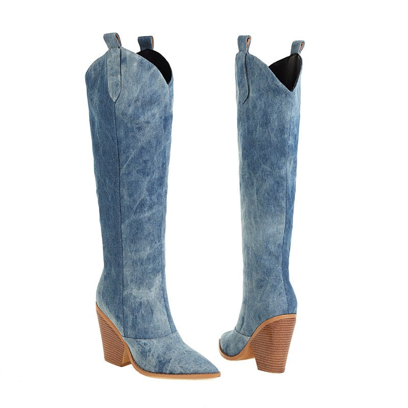 ModeGeist | Denim Cowboy Stiefel