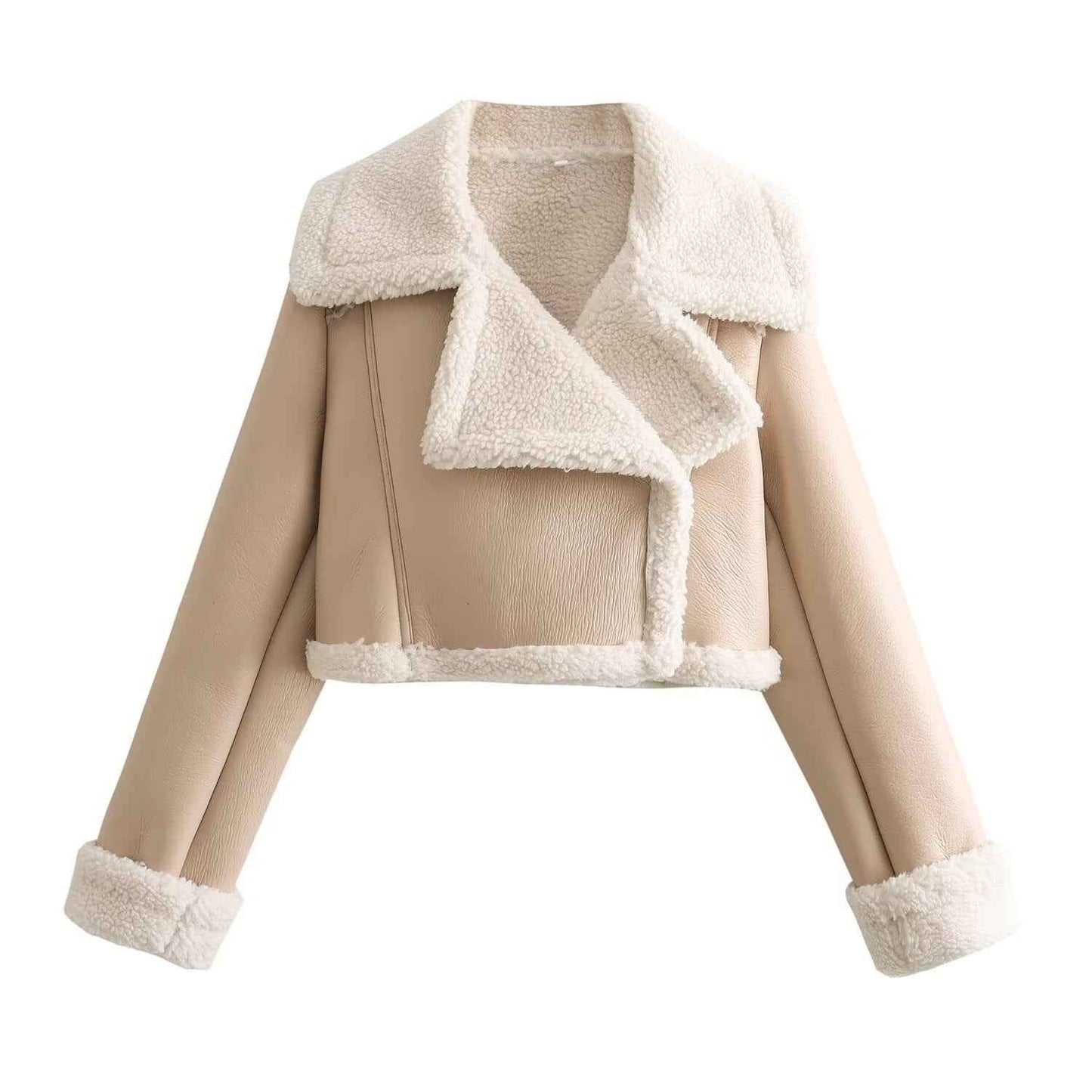ModeGeist | Damenkurzjacke mit Warmem Teddy Futter