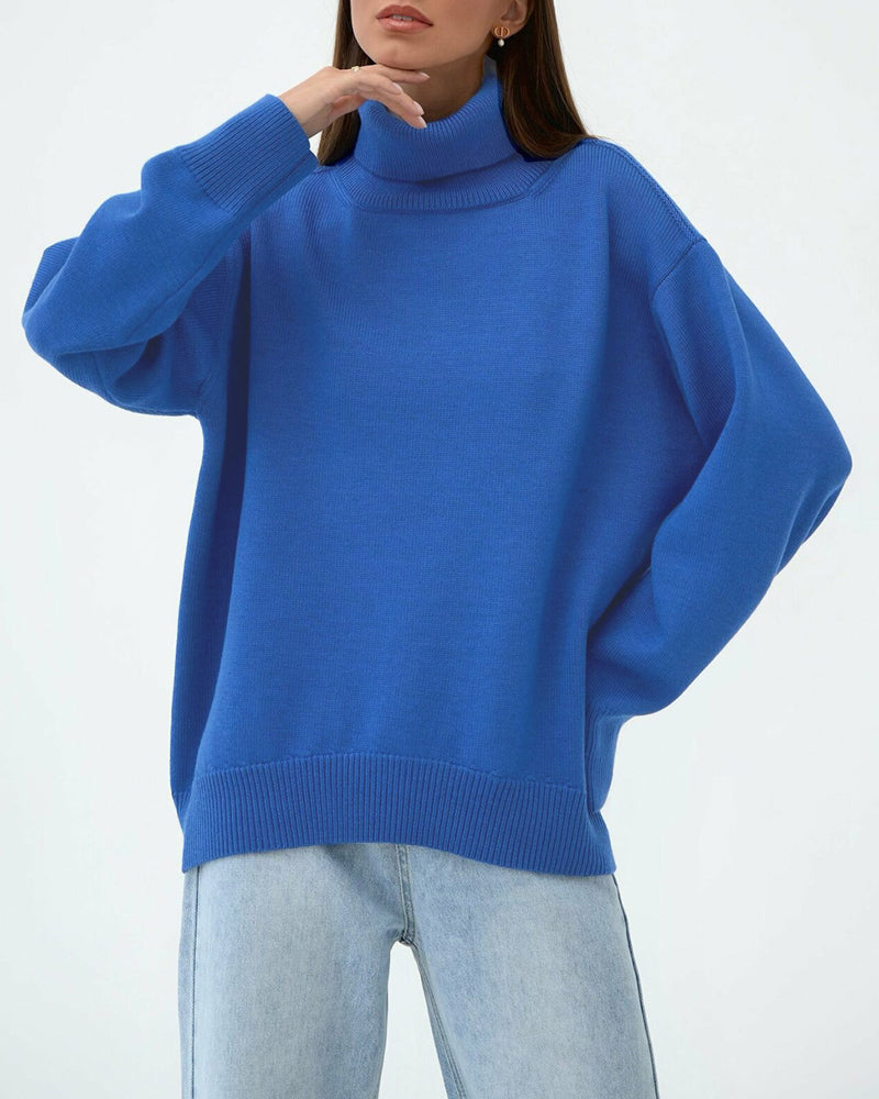 ModeGeist | Eleganter Oversized Damen Rollkragenpullover Aus Baumwolle