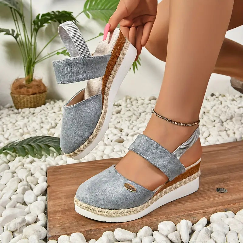MODEGEIST Damen Plateau Sandalen Verstellbare Riemen Komfort