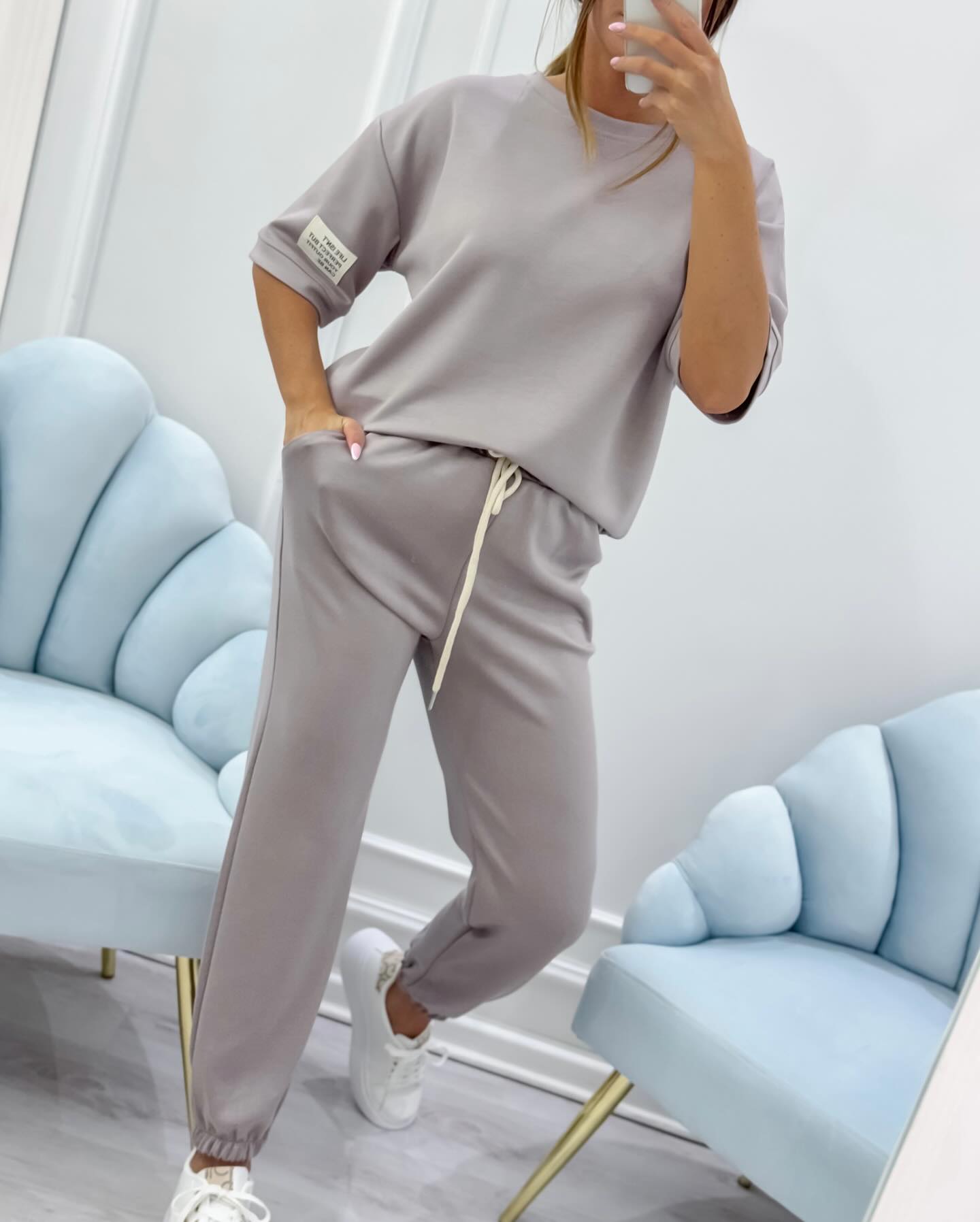 MODEGEIST Damen Kurze Ärmel Set Entspannte Passform Vielseitiges Design