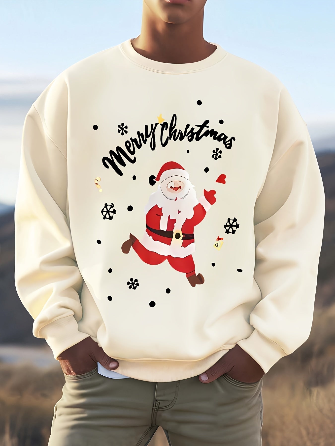 ModeGeist | Sweatshirt mit Weihnachtsmotiv Baumwolle Frohe Weihnachten Design