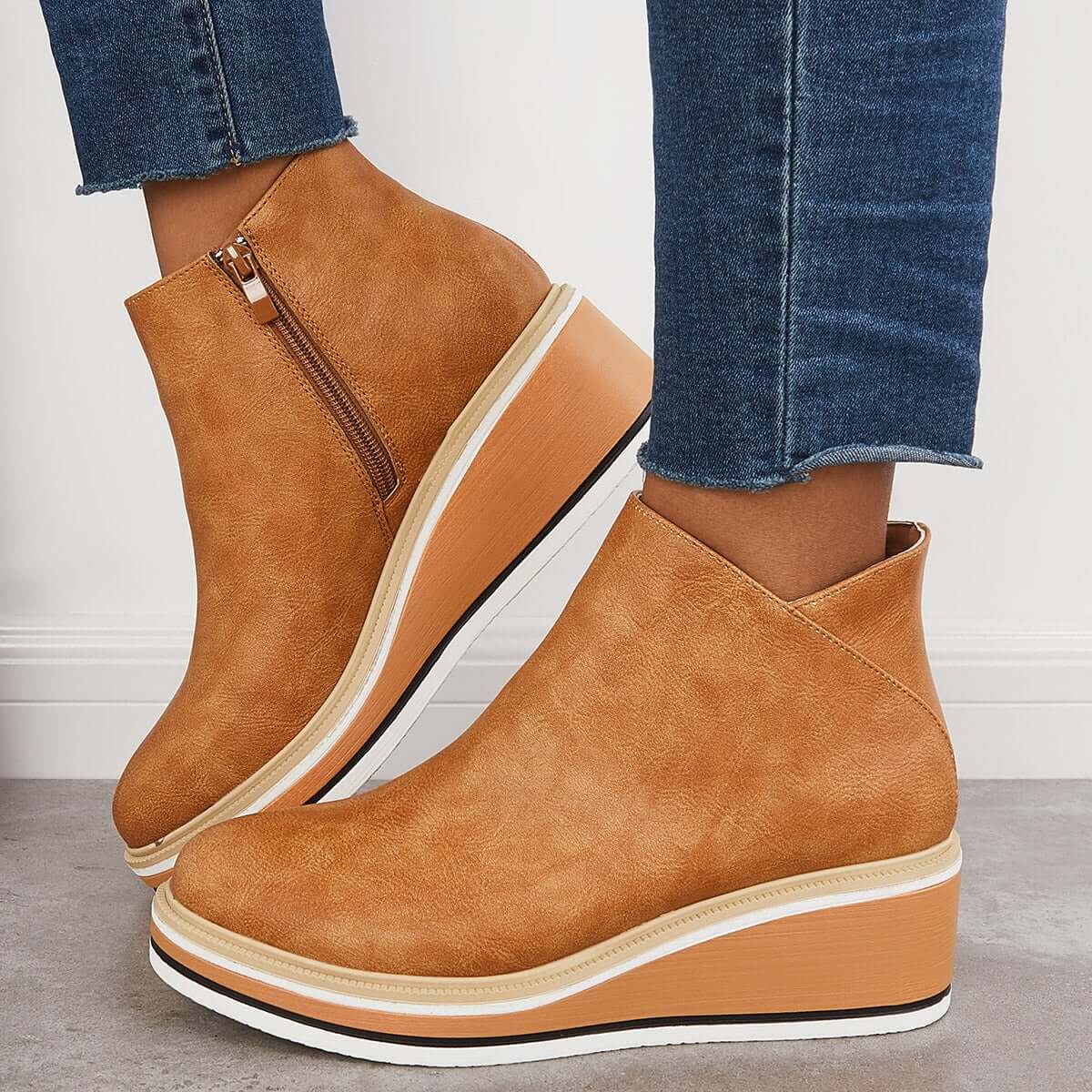 ModeGeist | Stiefeletten mit Reißverschluss und Plateau