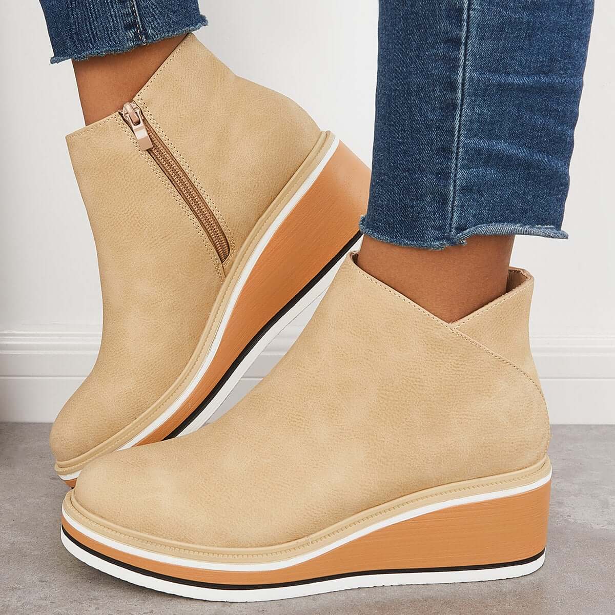 ModeGeist | Stiefeletten mit Reißverschluss und Plateau