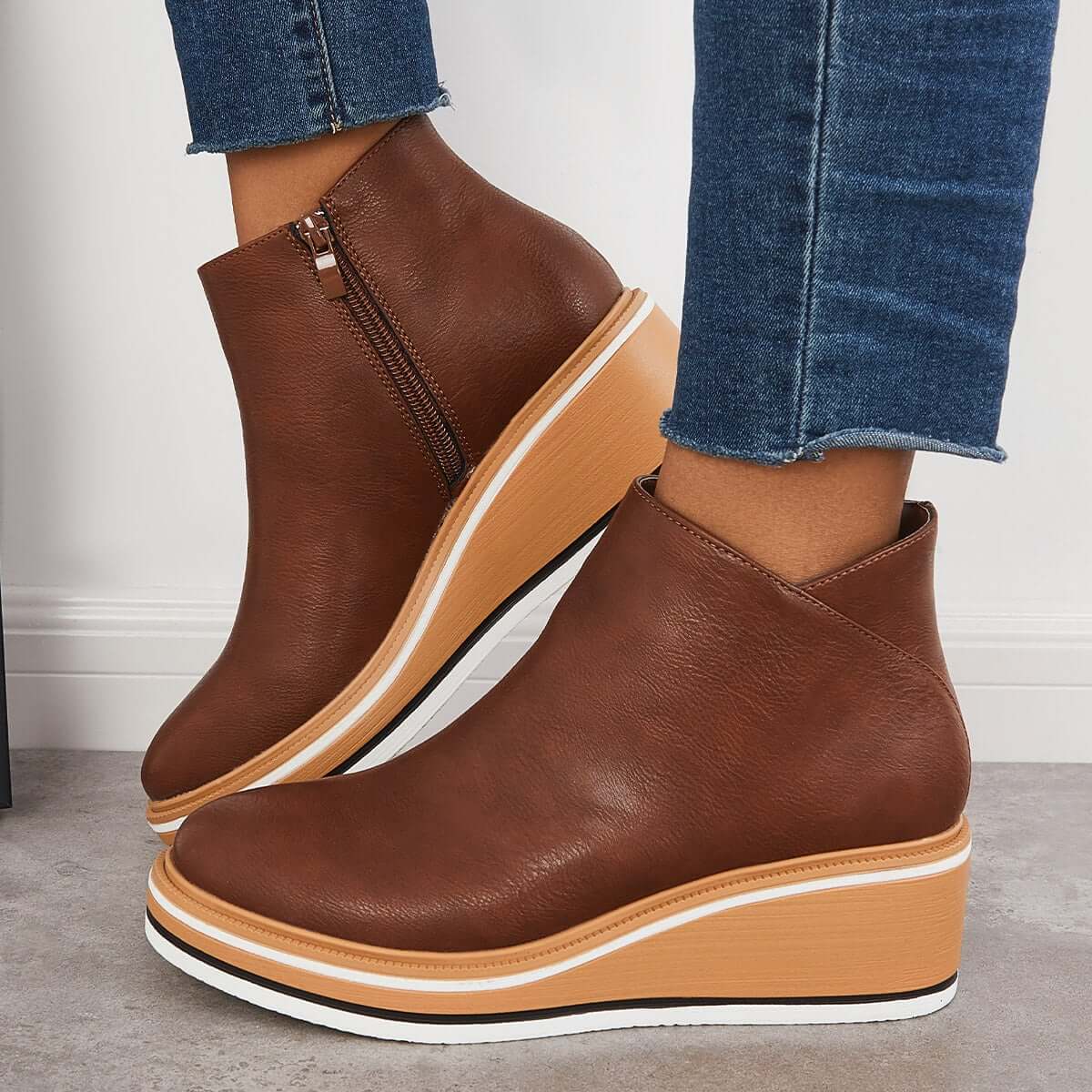 ModeGeist | Stiefeletten mit Reißverschluss und Plateau