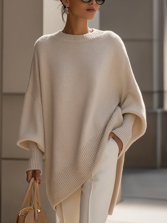 MODEGEIST Damen Pullover weich Strick hell Relaxed