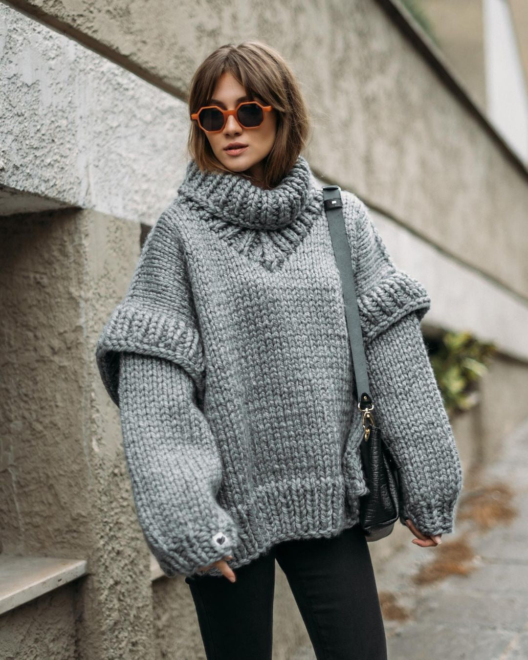 ModeGeist | Strick Oversize Rollkragenpullover für Damen