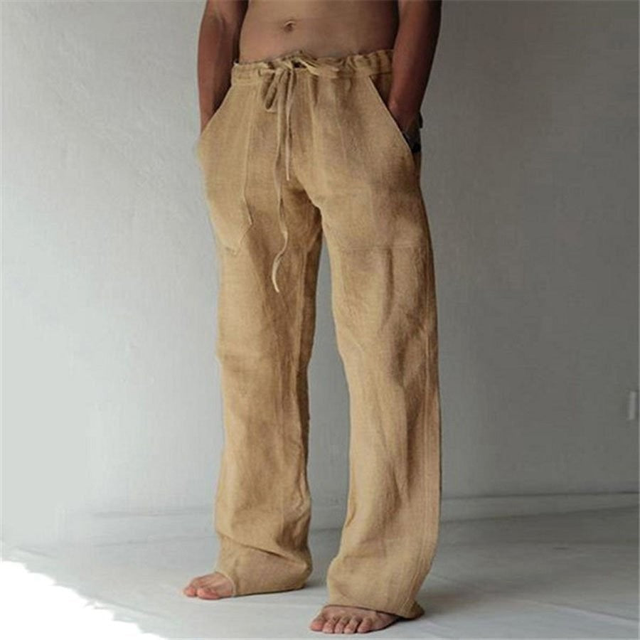 Benjamins einfarbige Herren-Leinenhose für die Freizeit