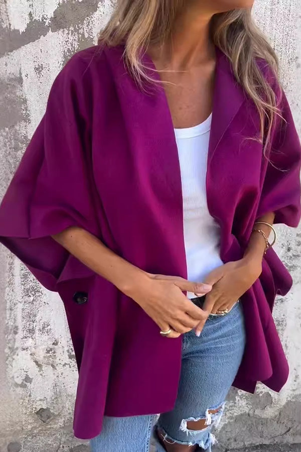 Lasithra Violette Kapuzenjacke mit Cape