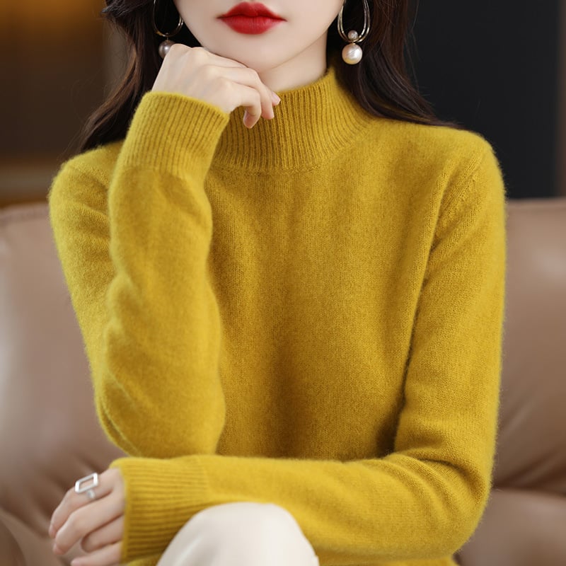 RAQUEL: Grobstrickpullover mit hohem Kragen