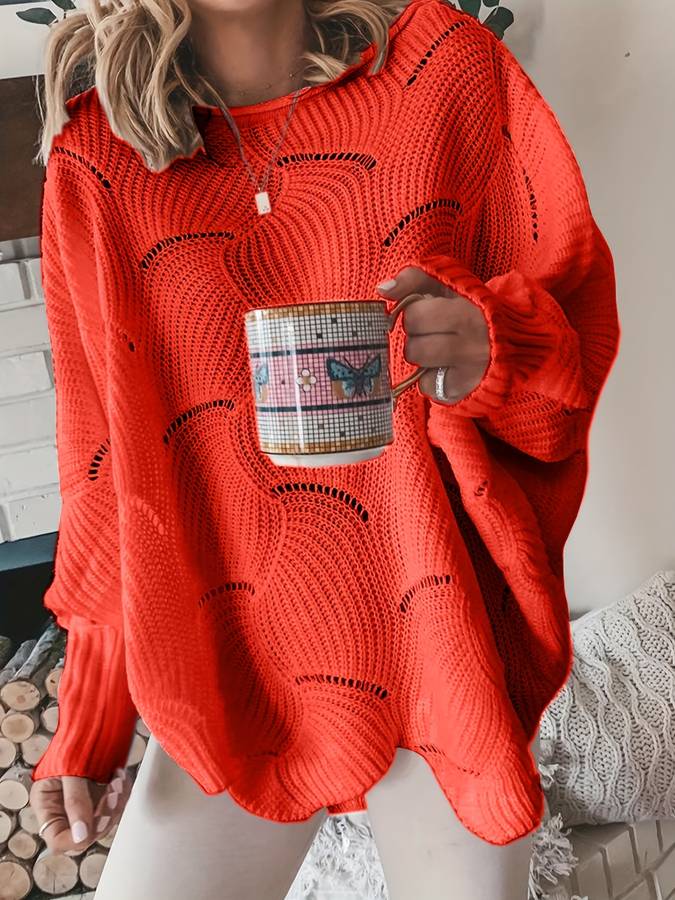 Einfarbiger, entspannter Pullover
