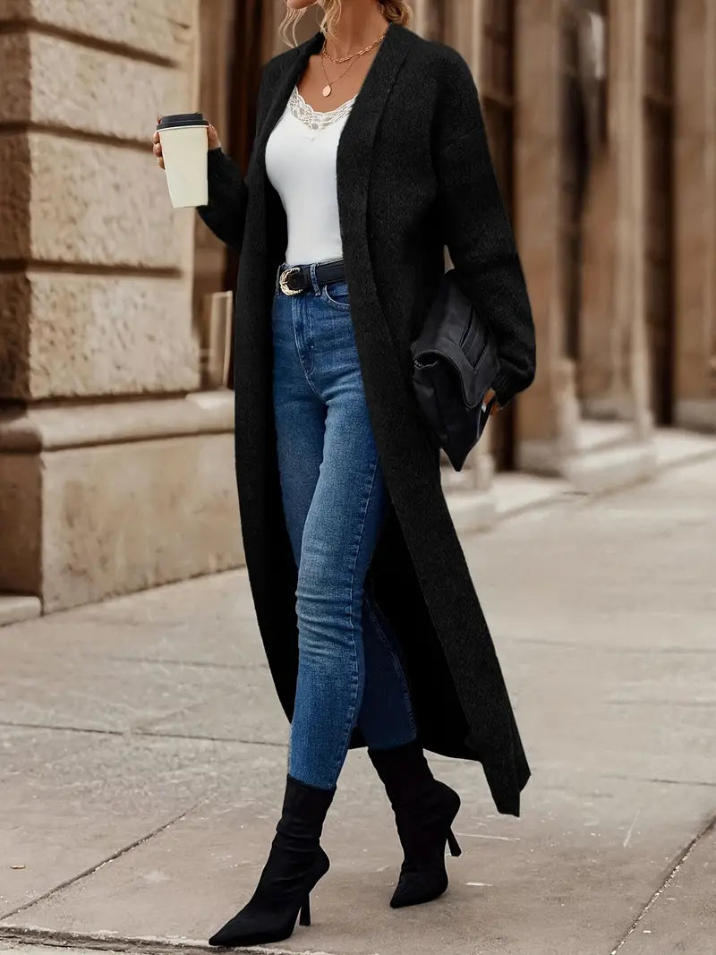 ModeGeist | Schlichte Strickjacke mit Offenem Vorderteil