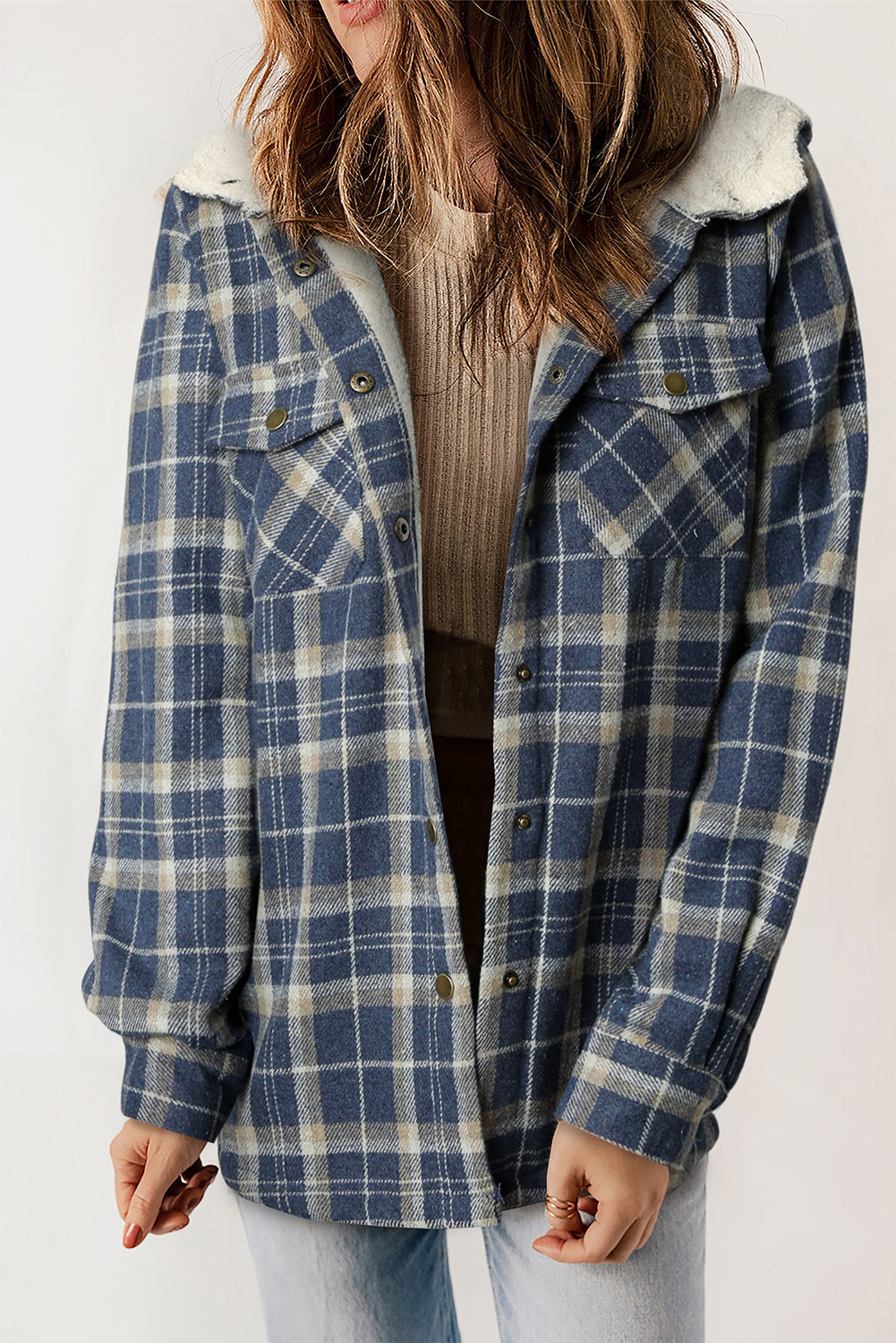 ModeGeist | Gepunktete Jacke mit Kapuze Weiches Plüschfutter Perfekt für Kalte Tage
