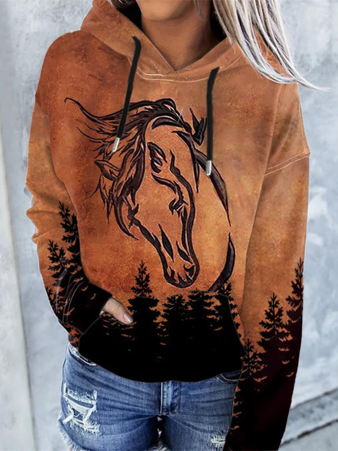 Fudus Kapuzenpullover mit Tiermuster