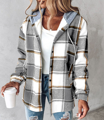 ModeGeist | Karo-Hoodie mit Kordelzug für Damen