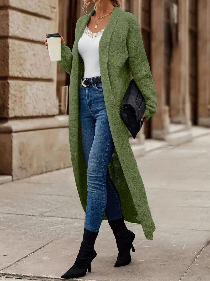 ModeGeist | Schlichte Strickjacke mit Offenem Vorderteil