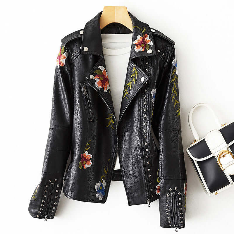 ModeGeist | Damen Retro Blumenmuster Jacke