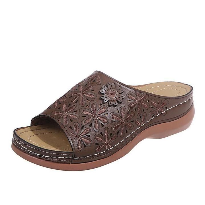 MODEGEIST Damen Orthopädische Sandalen Vanille Fußbett-Unterstützung